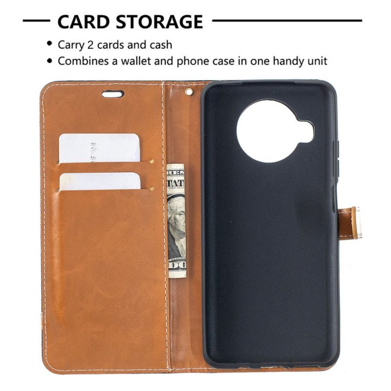 Etui Folio Xiaomi Mi 10T Lite 5G / Redmi Note 9 Pro 5G Szary Czarny Tkanina Etui Ochronne