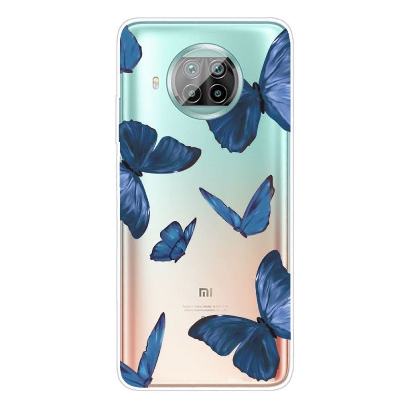 Etui Xiaomi Mi 10T Lite 5G / Redmi Note 9 Pro 5G Ciemnoniebieski Różowy Motyle Motyle