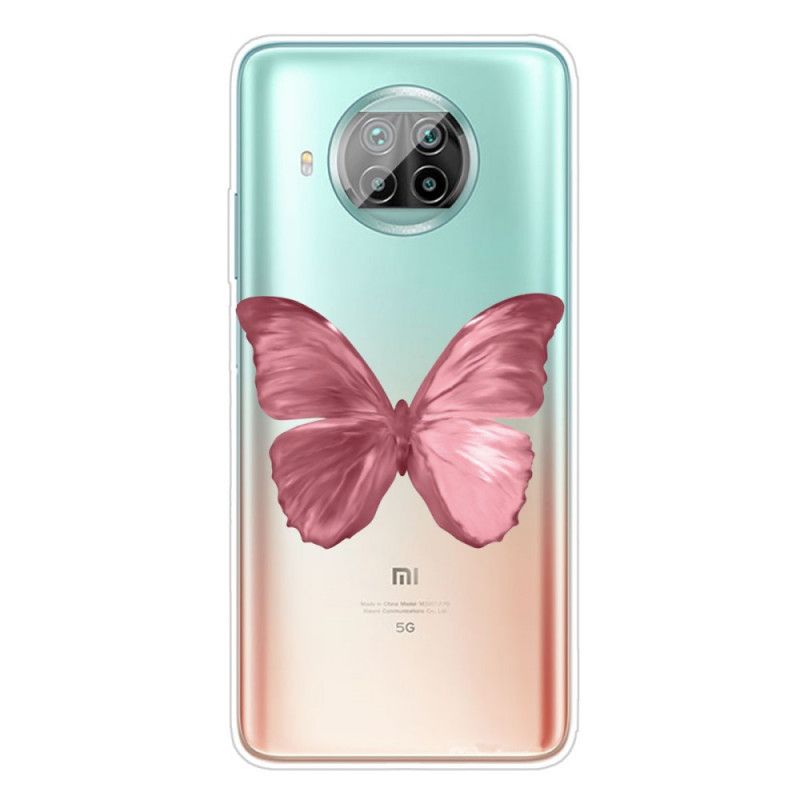 Etui Xiaomi Mi 10T Lite 5G / Redmi Note 9 Pro 5G Ciemnoniebieski Różowy Motyle Motyle