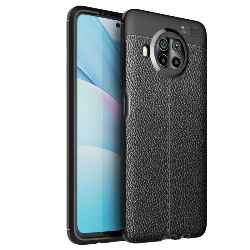 Etui Xiaomi Mi 10T Lite 5G / Redmi Note 9 Pro 5G Czerwony Czarny Efekt Skóry Liczi