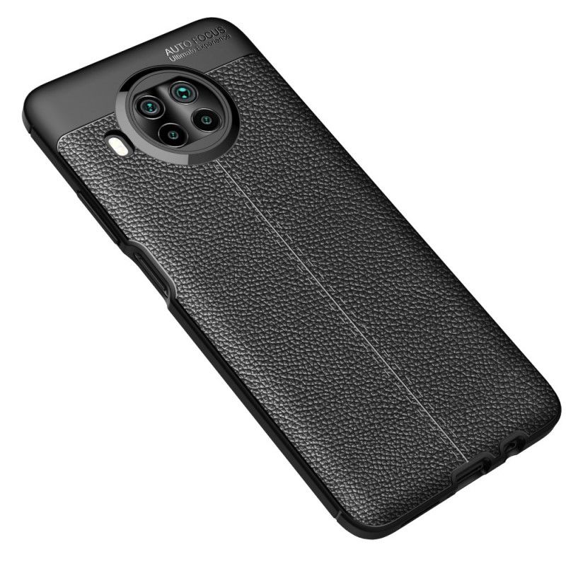 Etui Xiaomi Mi 10T Lite 5G / Redmi Note 9 Pro 5G Czerwony Czarny Efekt Skóry Liczi