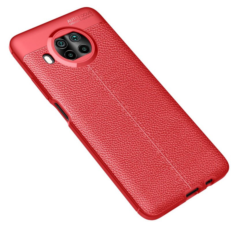 Etui Xiaomi Mi 10T Lite 5G / Redmi Note 9 Pro 5G Czerwony Czarny Efekt Skóry Liczi