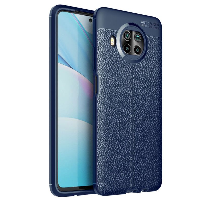 Etui Xiaomi Mi 10T Lite 5G / Redmi Note 9 Pro 5G Czerwony Czarny Efekt Skóry Liczi