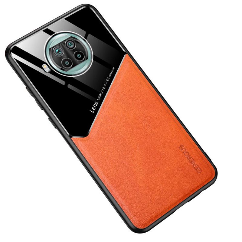 Etui Xiaomi Mi 10T Lite 5G / Redmi Note 9 Pro 5G Czerwony Czarny Magnetyczny Efekt Skóry