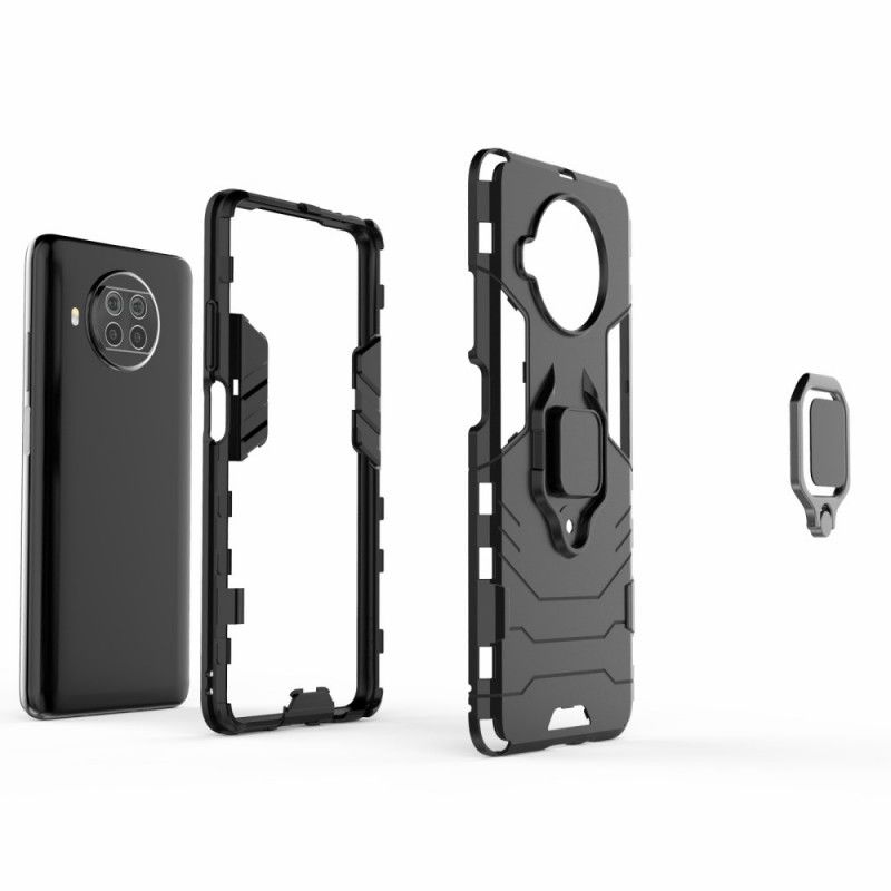 Etui Xiaomi Mi 10T Lite 5G / Redmi Note 9 Pro 5G Czerwony Czarny Pierścień Oporowy