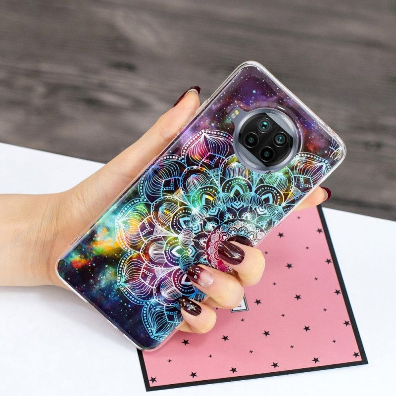 Etui Xiaomi Mi 10T Lite 5G / Redmi Note 9 Pro 5G Czerwony Szary Fluorescencyjne Kwiaty