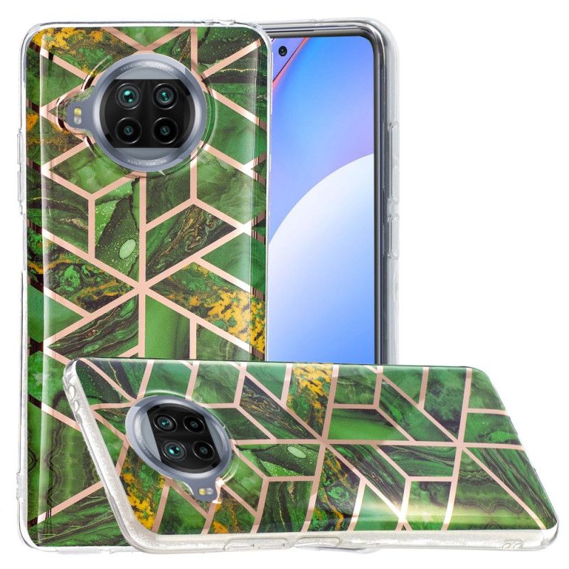 Etui Xiaomi Mi 10T Lite 5G / Redmi Note 9 Pro 5G Zielony Czarny Geometria Marmur Etui Ochronne