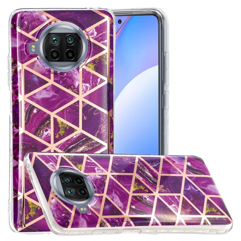 Etui Xiaomi Mi 10T Lite 5G / Redmi Note 9 Pro 5G Zielony Czarny Geometria Marmur Etui Ochronne