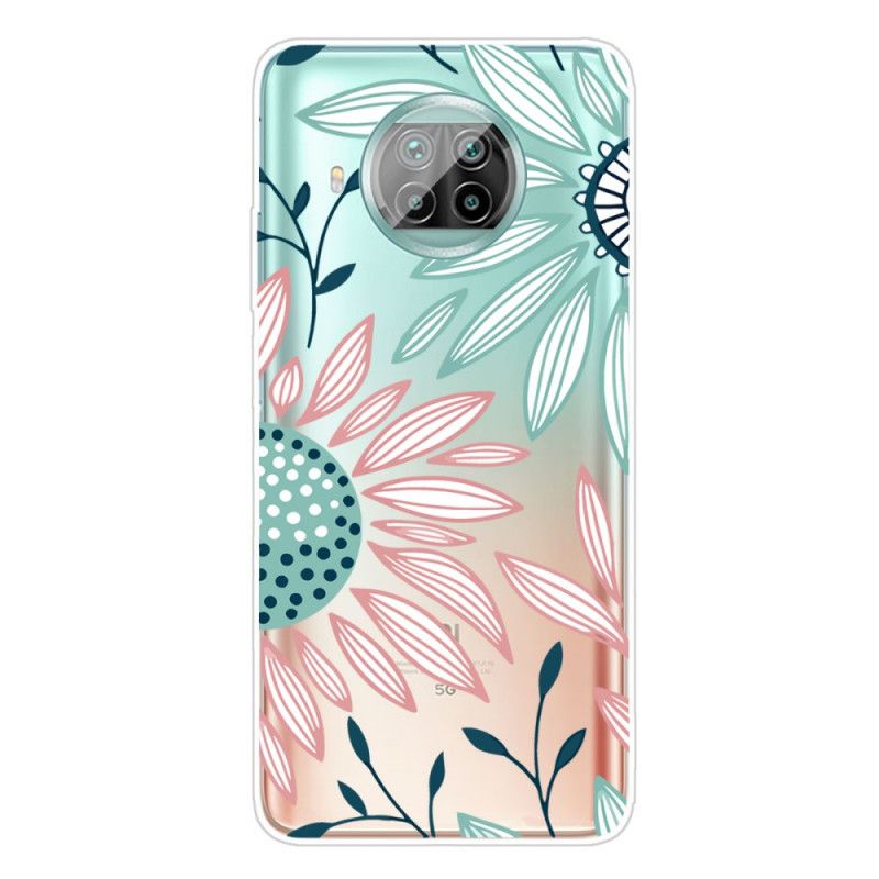 Etui Xiaomi Mi 10T Lite 5G / Redmi Note 9 Pro 5G Zielony Różowy Kwiat Etui Ochronne