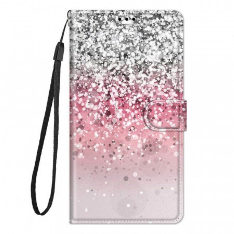 Etui Folio do Samsung Galaxy M23 5G Cekiny Z Paskiem