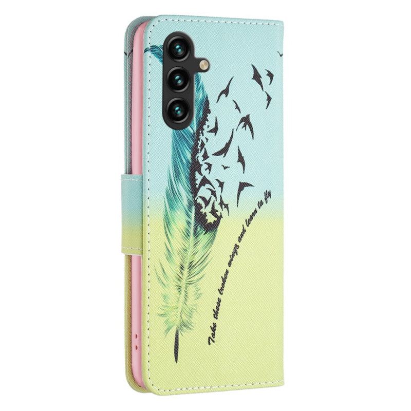 Etui Folio Do Samsung Galaxy A15 Pióro I Ptaki