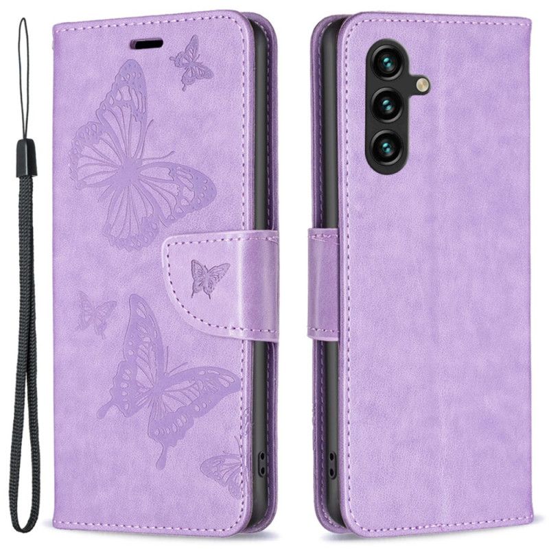 Etui Folio Do Samsung Galaxy A15 Wzór Motyla Z Paskiem