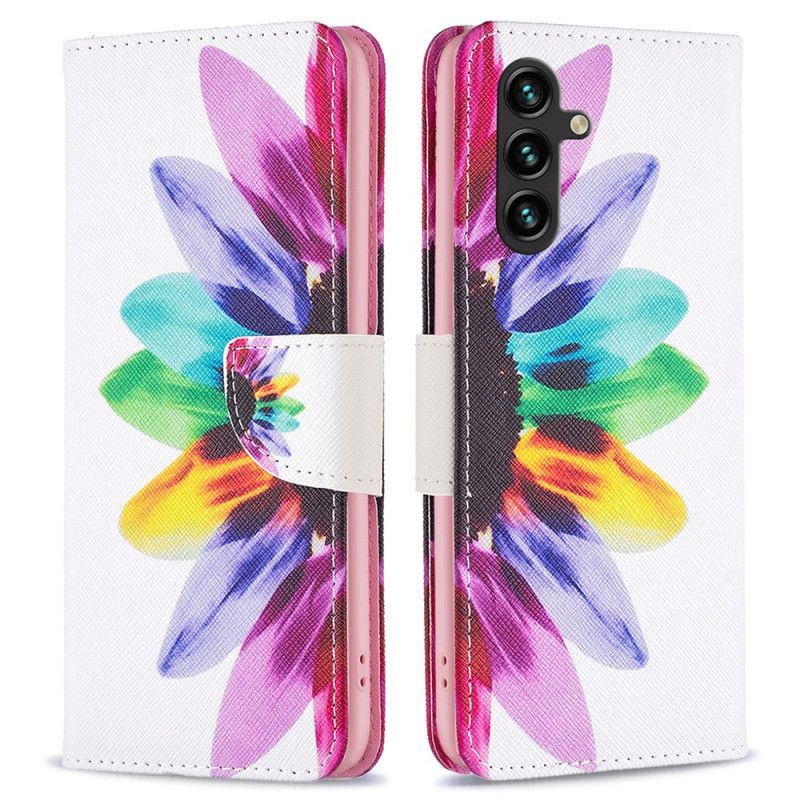 Etui Folio Samsung Galaxy A15 Akwarela Kwiat Etui Ochronne