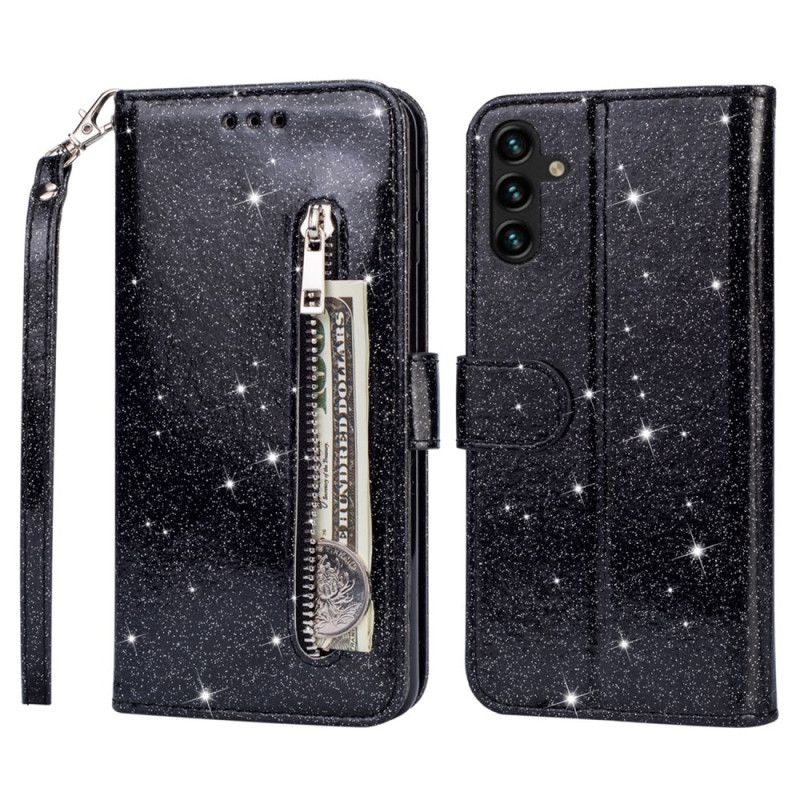 Etui Folio Samsung Galaxy A15 Brokatowa Portmonetka Z Przodu