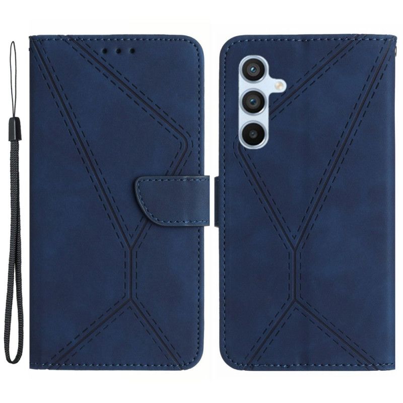 Etui Folio Samsung Galaxy A15 Linie I Kropkowane Paski