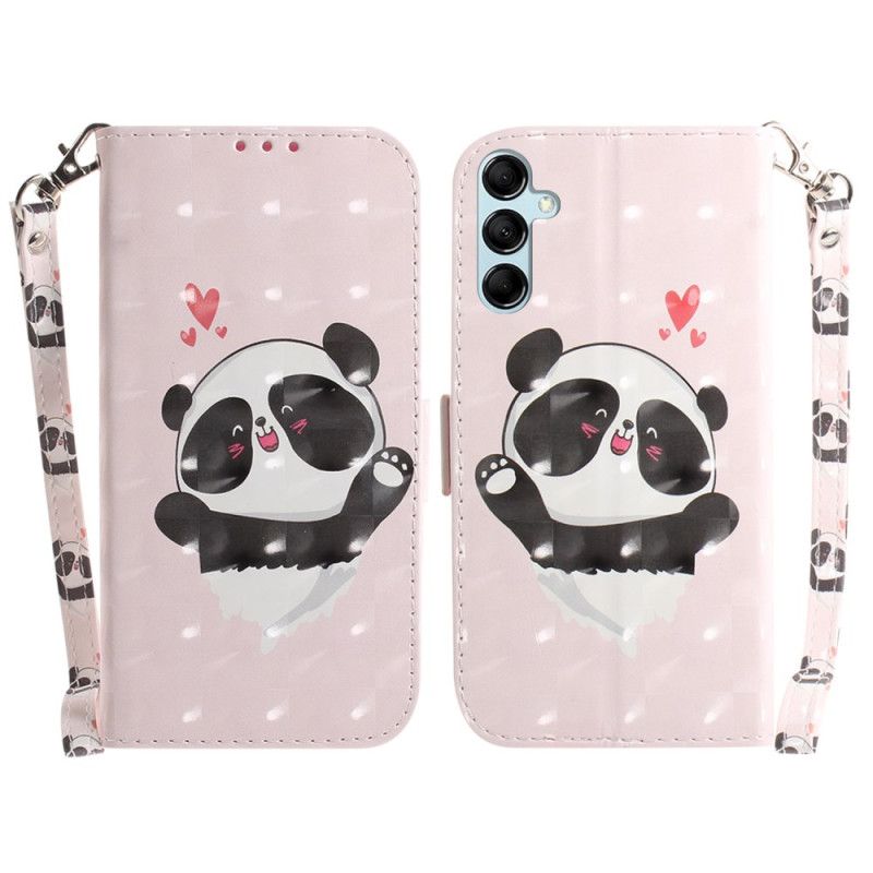 Etui Folio Samsung Galaxy A15 Miłość Panda Z Paskiem