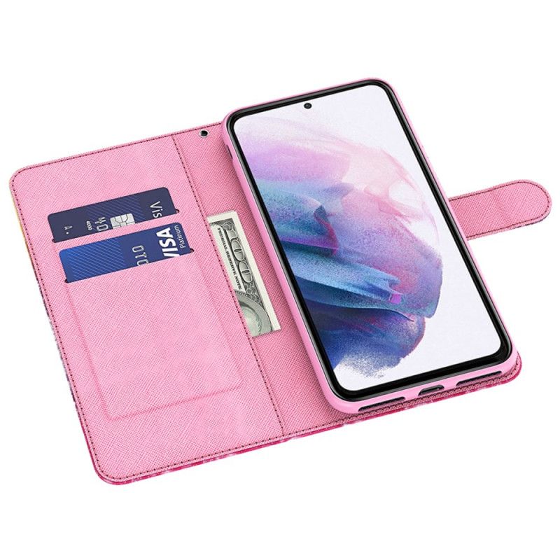 Etui Folio Samsung Galaxy A15 Niebieskie Motyle W Locie Z Paskiem