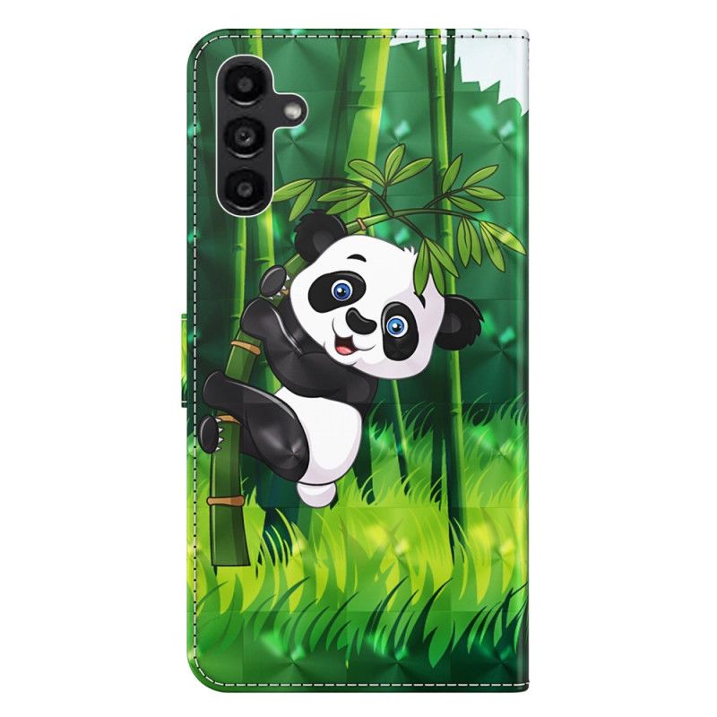 Etui Folio Samsung Galaxy A15 Panda Bambusowa Z Paskiem Etui Ochronne