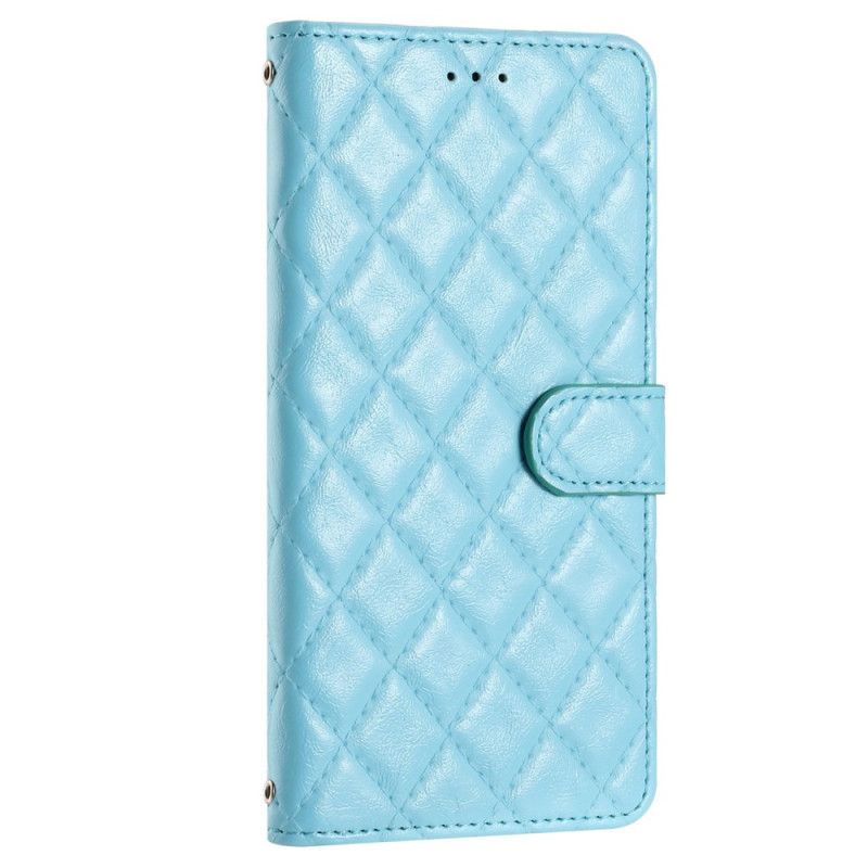 Etui Folio Samsung Galaxy A15 Pikowana Z Paskiem Etui Ochronne