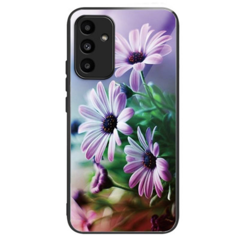 Etui Samsung Galaxy A15 Chryzantemy Ze Szkła Hartowanego