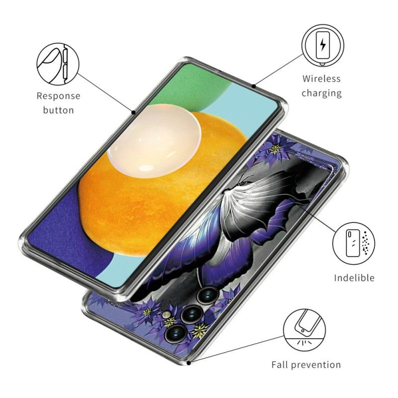 Etui Samsung Galaxy A15 Fioletowy Motyl Etui Ochronne