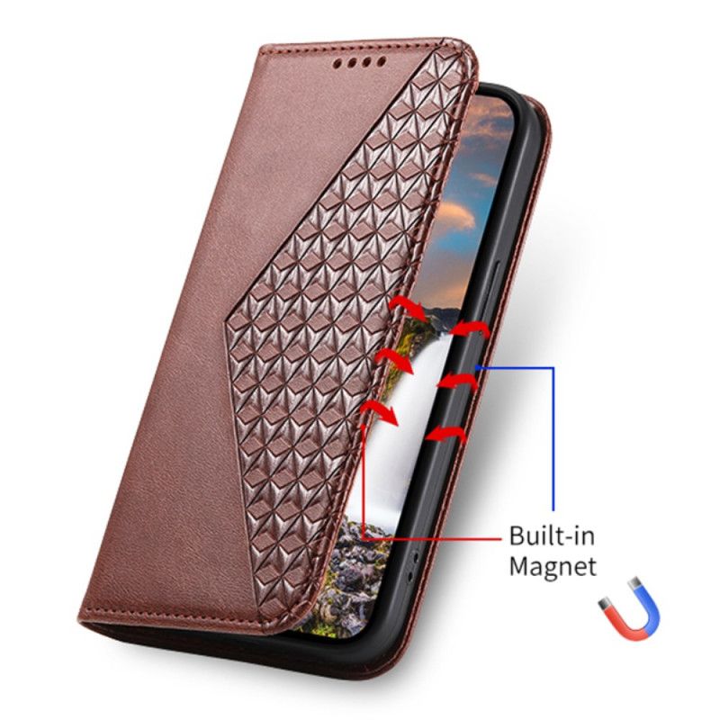 Flip Kotelot Samsung Galaxy A15 Portfel Z Nadrukiem 3d W Kształcie Rombu Etui Ochronne