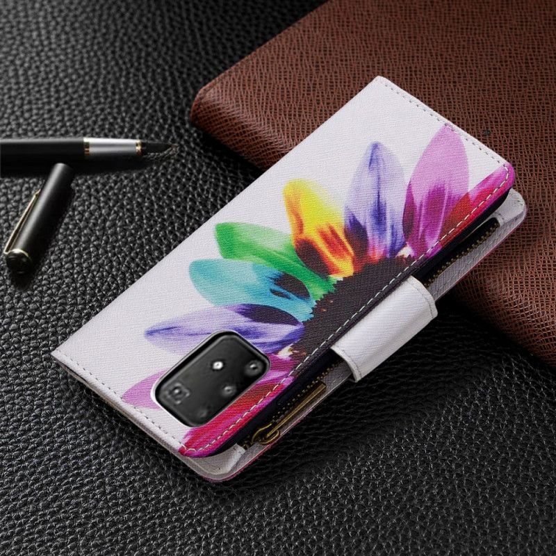 Etui Folio Samsung Galaxy S10 Lite Biały Czarny Kieszeń Zapinana Na Zamek W Kwiaty