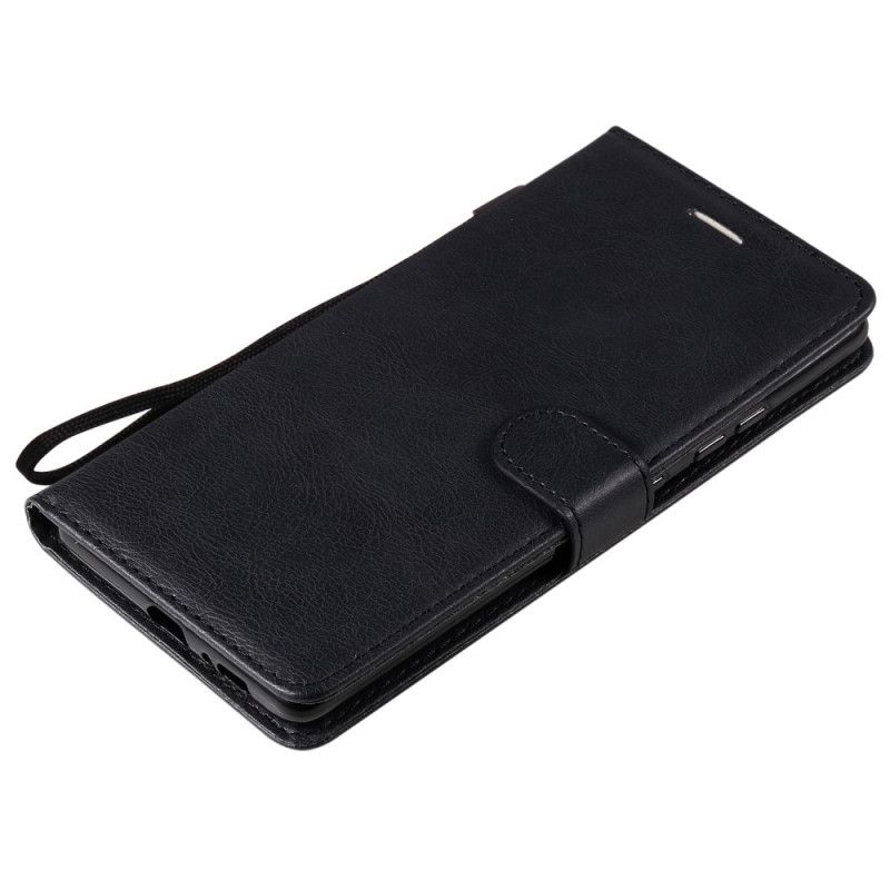 Etui Folio Samsung Galaxy S10 Lite Czerwony Czarny Efekt Skóry Z Paskiem Etui Ochronne