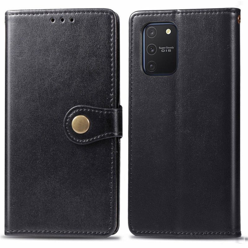 Etui Folio Samsung Galaxy S10 Lite Czerwony Czarny Sztuczna Skóra I Zapięcie Vintage