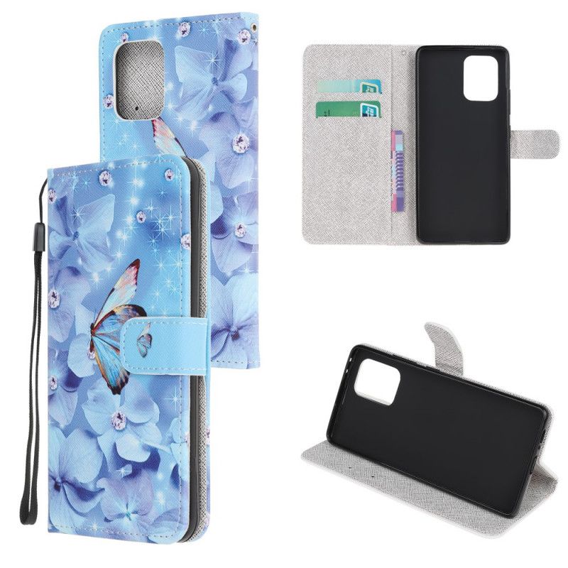 Etui Folio Samsung Galaxy S10 Lite Diamentowe Motyle Ze Stringami Etui Ochronne