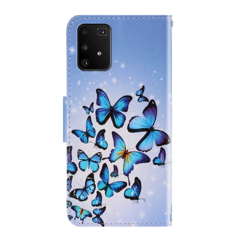 Etui Folio Samsung Galaxy S10 Lite Granatowy Czarny Wersje Motylkowe Ze Stringami Etui Ochronne