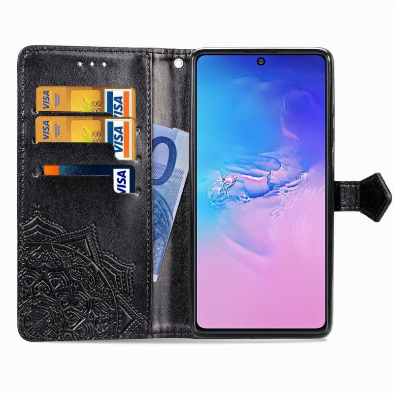 Etui Folio Samsung Galaxy S10 Lite Jasnoniebieski Szary Mandala W Średnim Wieku