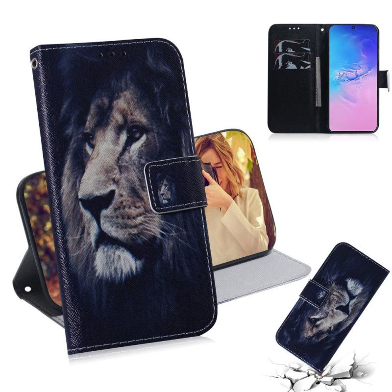 Etui Folio Samsung Galaxy S10 Lite Śniący Lew Etui Ochronne