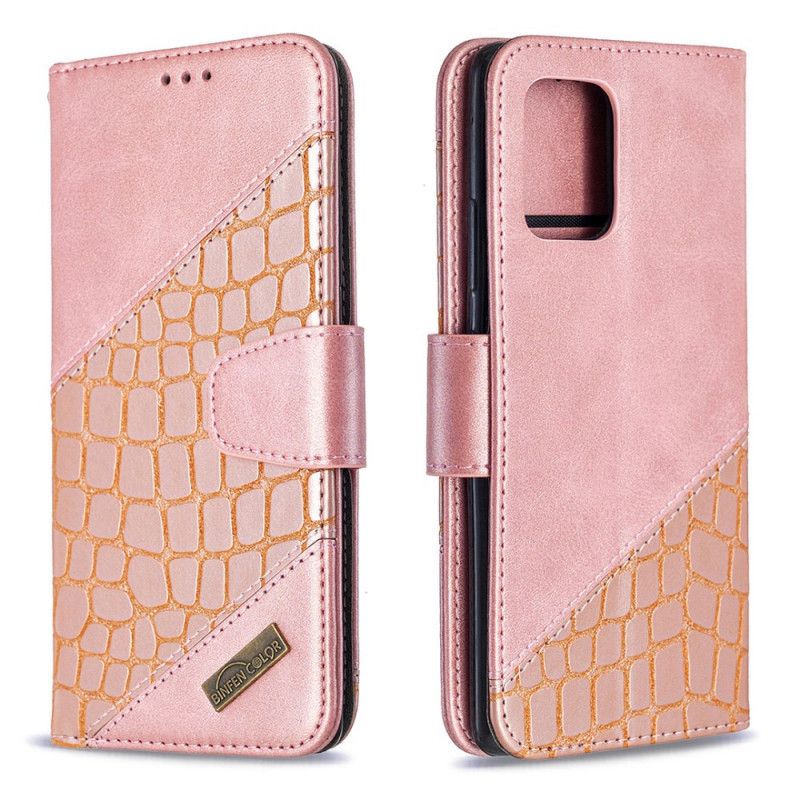 Etui Folio Samsung Galaxy S10 Lite Szary Czarny Klasyczny Efekt Skóry Krokodyla