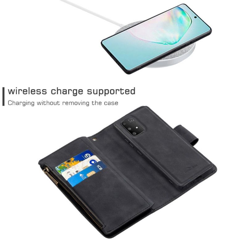 Etui Folio Samsung Galaxy S10 Lite Szary Czarny Odpinana Osłona Na Zamek