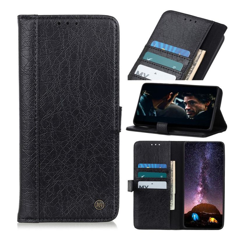 Etui Folio Samsung Galaxy S10 Lite Szary Czarny Styl Nosorożca Ze Sztucznej Skóry Etui Ochronne