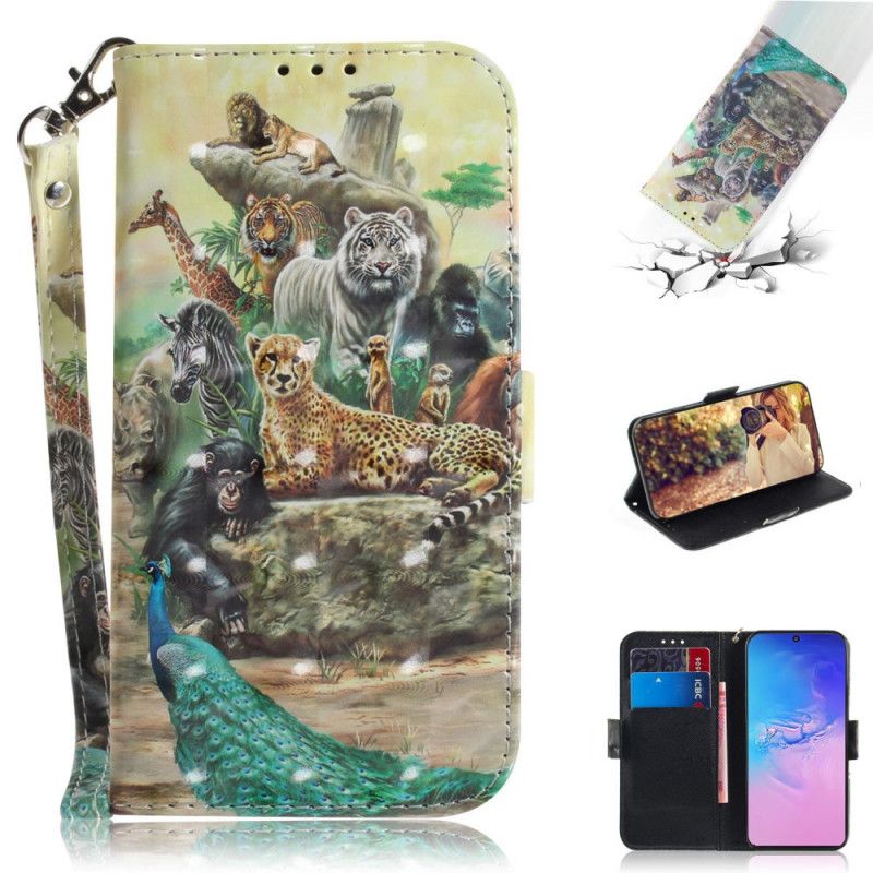 Etui Folio Samsung Galaxy S10 Lite Zwierzęta Safari W Stringach