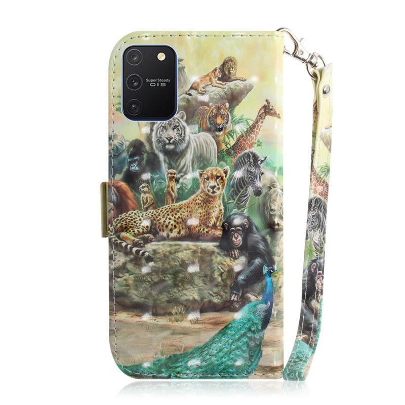 Etui Folio Samsung Galaxy S10 Lite Zwierzęta Safari W Stringach