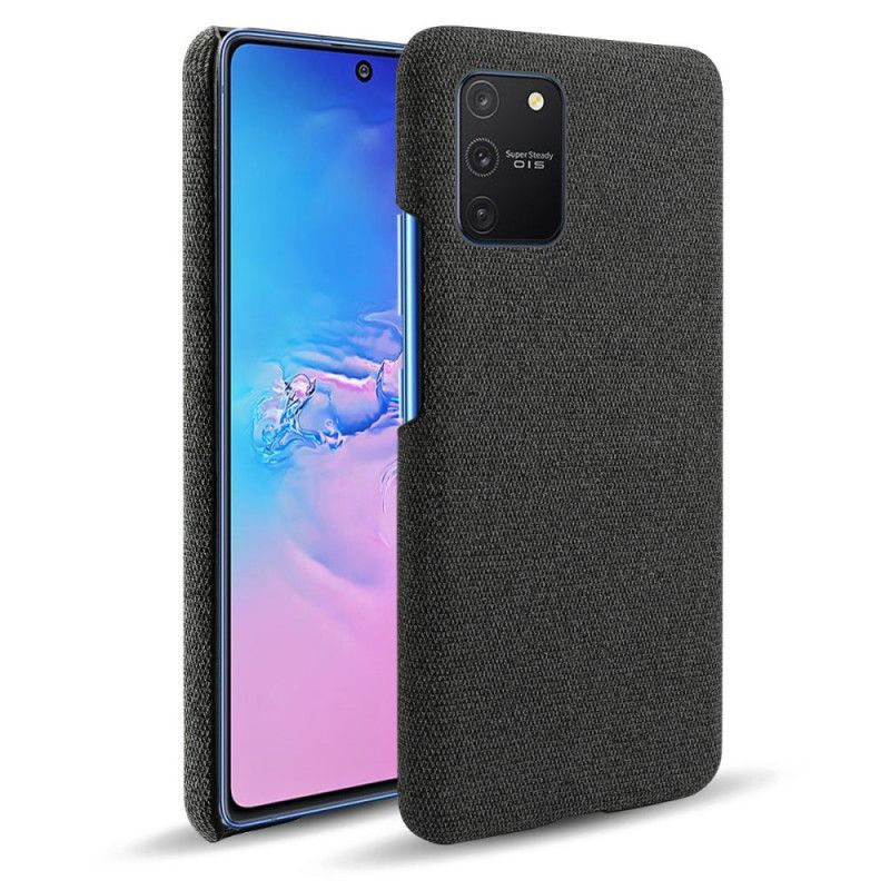 Etui Samsung Galaxy S10 Lite Brązowy Ciemnoniebieski Tekstura Tkaniny Ksq