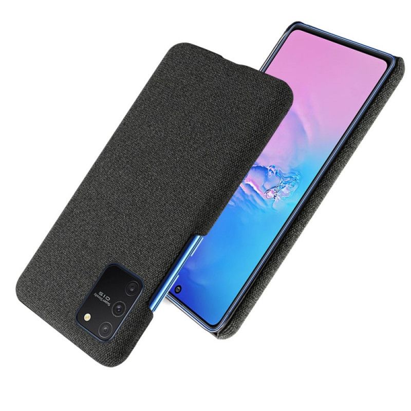 Etui Samsung Galaxy S10 Lite Brązowy Ciemnoniebieski Tekstura Tkaniny Ksq