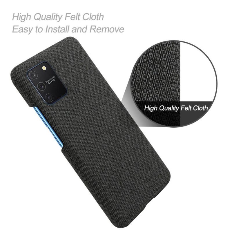 Etui Samsung Galaxy S10 Lite Brązowy Ciemnoniebieski Tekstura Tkaniny Ksq