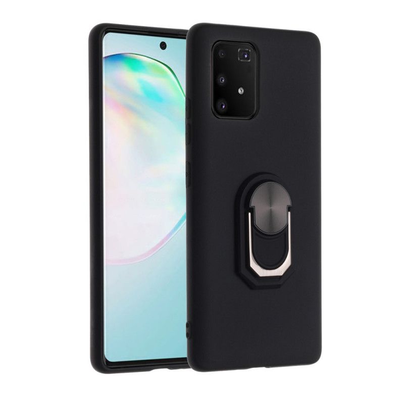 Etui Samsung Galaxy S10 Lite Czerwony Czarny Metalizowany Wspornik Pierścieniowy