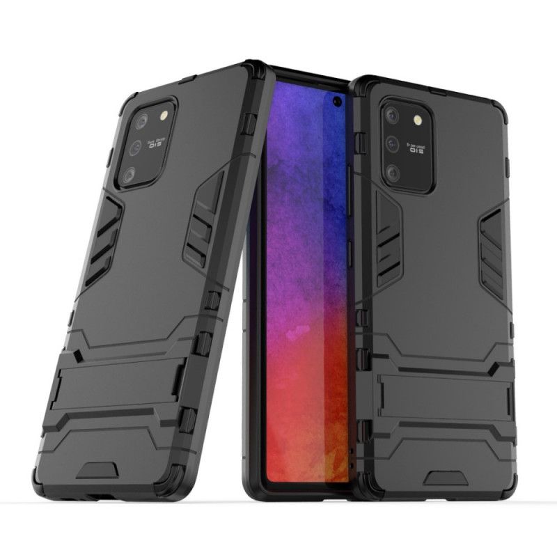 Etui Samsung Galaxy S10 Lite Czerwony Czarny Mocny Język Etui Ochronne