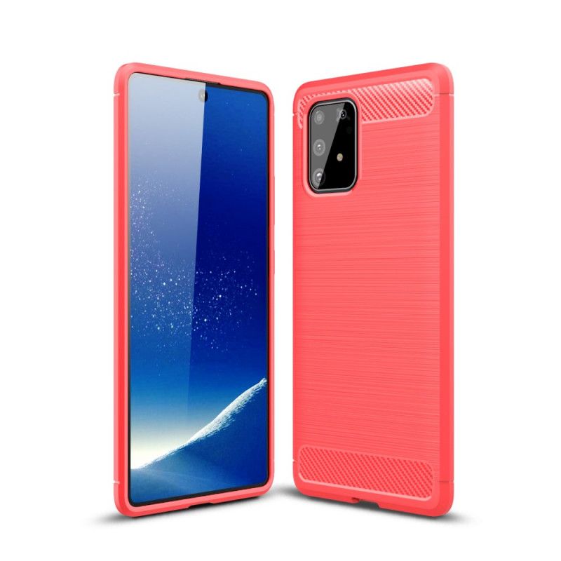 Etui Samsung Galaxy S10 Lite Czerwony Czarny Szczotkowane Włókno Węglowe