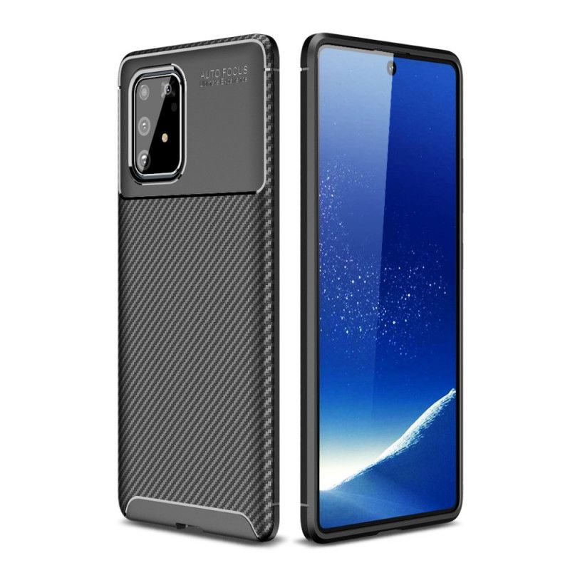 Etui Samsung Galaxy S10 Lite Granatowy Czarny Elastyczna Tekstura Włókna Węglowego Etui Ochronne