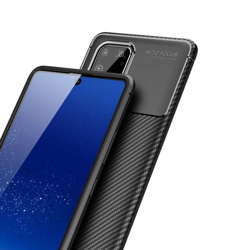 Etui Samsung Galaxy S10 Lite Granatowy Czarny Elastyczna Tekstura Włókna Węglowego Etui Ochronne