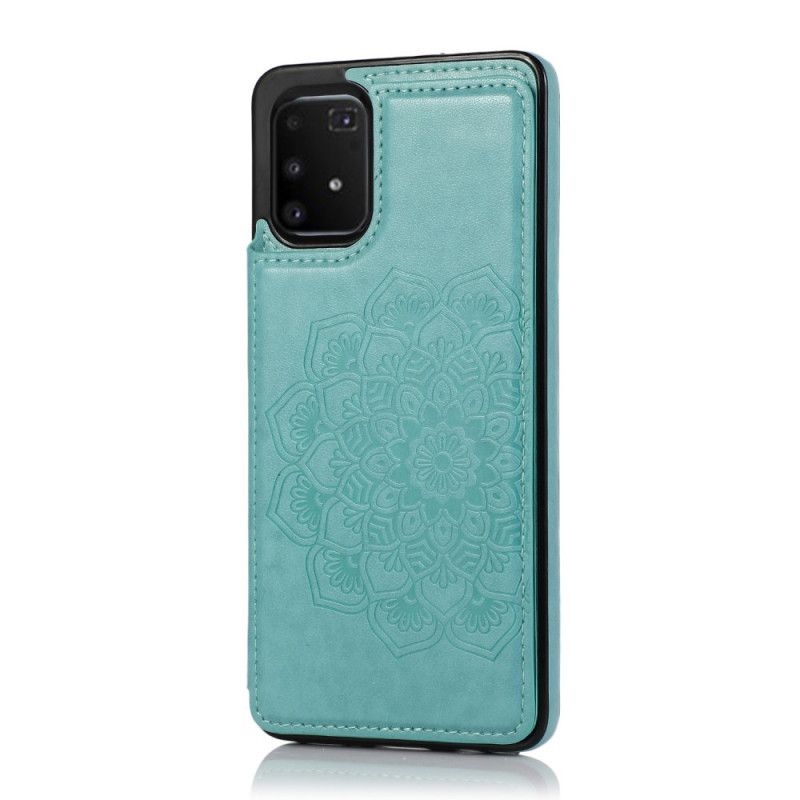 Etui Samsung Galaxy S10 Lite Jasnoniebieski Szary Uchwyt Na Kartę Z Nadrukiem Mandali Etui Ochronne