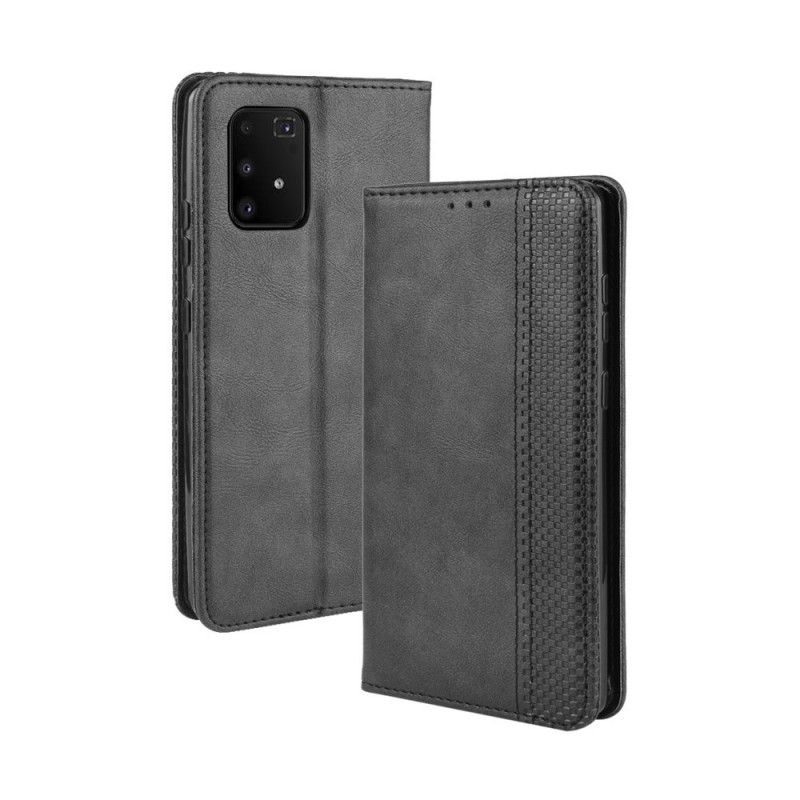 Flip Kotelot Samsung Galaxy S10 Lite Czerwony Czarny Stylizowany Efekt Skóry W Stylu Vintage