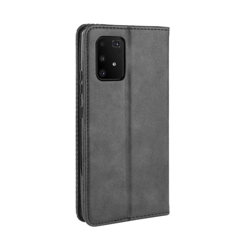 Flip Kotelot Samsung Galaxy S10 Lite Czerwony Czarny Stylizowany Efekt Skóry W Stylu Vintage