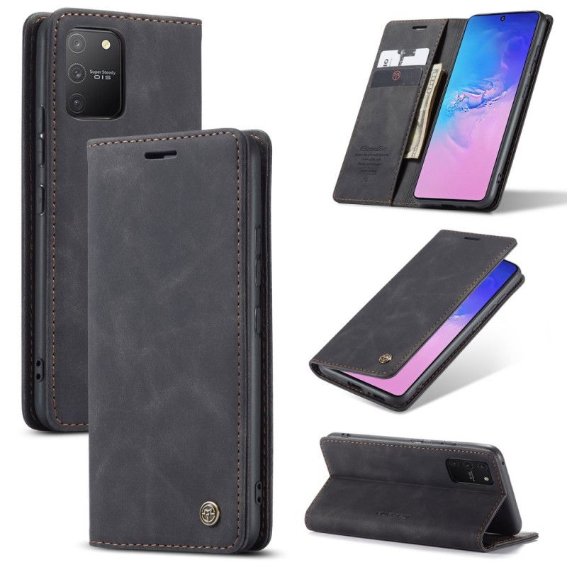 Flip Kotelot Samsung Galaxy S10 Lite Granatowy Czarny Etui na Telefon Etui Z Imitacji Skóry